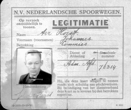 Legitimatiebewijs van johannes